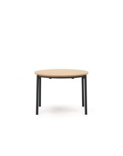 Montuiri Круглый раздвижной стол из дубового шпона с ножками черного цвета O90 130 см La forma (ex julia grup)