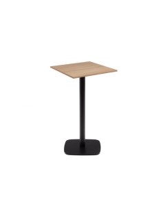 Dina высокий стол из меламина с натуральной отделкой и металлической черной ножкой 60x60x96 La forma (ex julia grup)