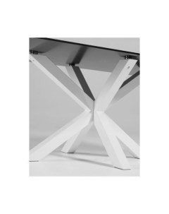 Argo Стол обеденный с белыми ножками из стали и столешницей из черного стекла 200x100 La forma (ex julia grup)