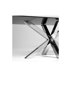 Argo Стол обеденный с ножками из углеродной стали и столешницей из черного стекла 200x100 La forma (ex julia grup)
