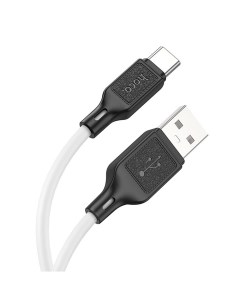 Кабель USB Type C USB Type C 1 м белый черный X90 Silicone Hoco