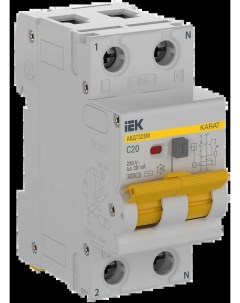 Выключатель автоматический дифференциального тока KARAT АВДТ32EM 1P N C 20А AC 30мА KA VD14 1 020 C  Iek