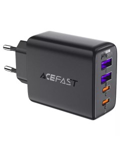 Сетевое зарядное устройство A61 45 Вт 2xUSB EU 2xUSB type C Quick Charge PD черный AF A61 BK Acefast