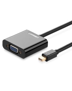 Кабель переходник адаптер Mini DisplayPort M VGA 15F экранированный 15 см черный MD113 10459 Ugreen