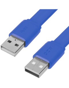 Кабель USB 2 0 Am USB 2 0 Am плоский экранированный 1 м синий PROF GCR 55570 Greenconnect