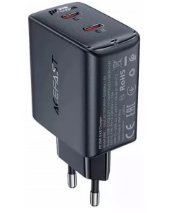 Сетевое зарядное устройство A49 35 Вт EU 2xUSB type C Quick Charge PD черный AF A49 BK Acefast