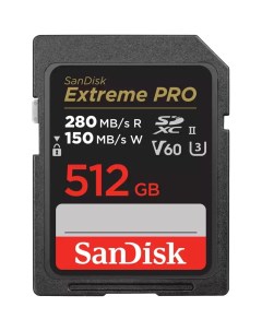 Карта памяти 512Gb SDXC Extreme Pro Class 10 UHS II U3 V60 SDSDXEP 512G GN4IN Sandisk