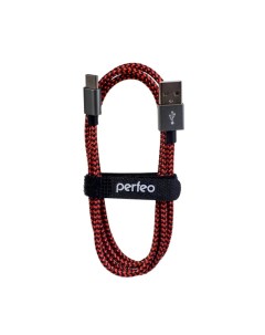 Кабель USB USB Type C 1 м черный красный U4901 U4901 Perfeo