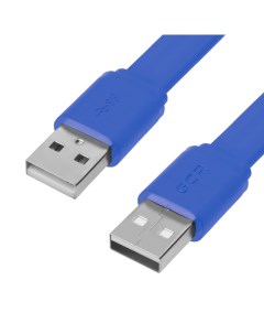 Кабель USB 2 0 Am USB 2 0 A m плоский экранированный 2 м синий GCR AM7 GCR 55571 Greenconnect