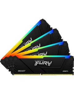 Комплект памяти DDR4 DIMM 64Gb 4x16Gb 3600MHz CL18 1 35V Fury Beast Black RGB KF436C18BB2AK4 64 Reta Kingston