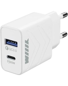 Сетевое зарядное устройство 20 Вт USB EU USB type C Quick Charge PD белый UNN 4 2 03 QCPD Wiiix