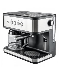 Кофеварка рожковая и капельная CM1005 1 85 кВт кофе молотый 1 5 л капучинатор черный серебристый Bq