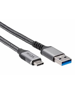 Кабель USB USB Type C 3А 2 м серебристый черный CU401M CU401M 2M Vcom