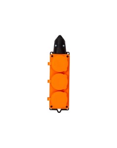 Колодка удлинителя 3 розетки 16А с з защитные крышки черный оранжевый 3034 Universal