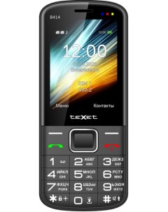 Мобильный телефон TM B414 2 8 320x240 QVGA 1xCam 2 Sim 1800 мА ч USB Type C черный Texet