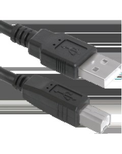 Кабель USB 2 0 Am USB 2 0 Bm 1 8 м черный USB04 06 83763 Defender