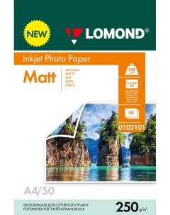 Фотобумага A4 250 г м матовая 50 листов двусторонняя 0102101 для струйной печати Lomond
