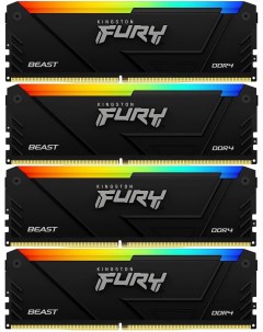 Комплект памяти DDR4 DIMM 32Gb 4x8Gb 3600MHz CL17 1 35V FURY Beast Black RGB XMP KF436C17BB2AK4 32 R Kingston