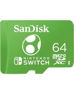 Карта памяти 64Gb microSDXC Nintendo Switch Class 10 UHS I U3 V30 A1 SDSQXAO 064G GN6ZN Sandisk