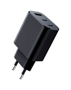 Сетевое зарядное устройство Energy GaN 30 Вт USB 2xUSB type C Quick Charge PD 3А черный Charger 0073 Qumo