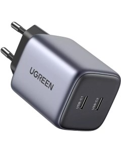 Сетевое зарядное устройство CD294 45 Вт EU 2xUSB type C Quick Charge PD серый 90573 Ugreen