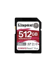 Карта памяти 512Gb SDXC Canvas React Plus Class 10 UHS II U3 V60 SDR2V6 512GB Kingston