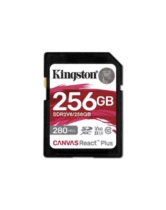 Карта памяти 256Gb SDXC Canvas React Plus Class 10 UHS II U3 V60 SDR2V6 256GB Kingston