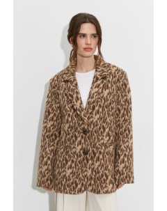 Пальто жакет укороченное с леопардовым принтом Mollis