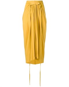Rick owens lilies юбка миди с драпировкой 40 желтый Rick owens lilies
