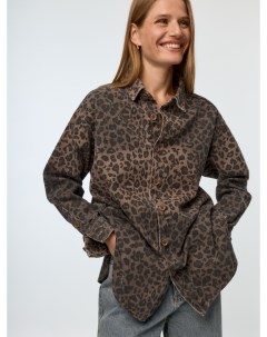 Леопардовая джинсовая рубашка с эффектом нагара Sela