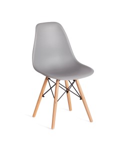 Стул ТС Cindy Chair пластиковый с ножками из бука светло серый 45х51х82 см Tc