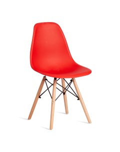 Стул ТС Cindy Chair пластиковый с ножками из бука красный 45х51х82 см Tc