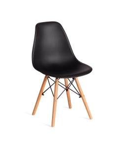 Стул ТС Cindy Chair пластиковый с ножками из бука черный 45х51х82 см Tc