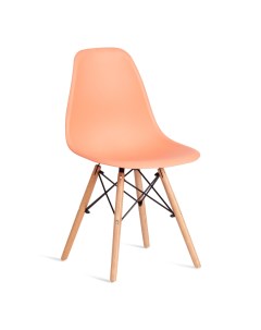 Стул ТС Cindy Chair пластиковый с ножками из бука оранжевый 45х51х82 см Tc