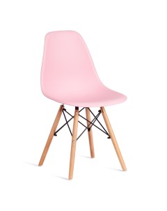 Стул ТС Cindy Chair пластиковый с ножками из бука светло розовый 45х51х82 см Tc