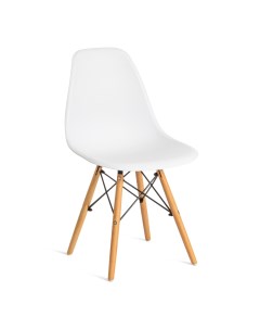 Стул ТС Cindy Chair пластиковый с ножками из бука белый 45х51х82 см Tc