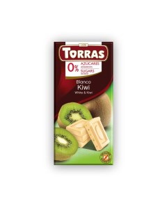 Шоколад белый с кусочками киви без сахара 75 г Torras