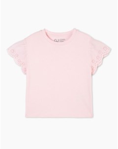Светло розовая футболка с рукавами крылышками для девочки Gloria jeans