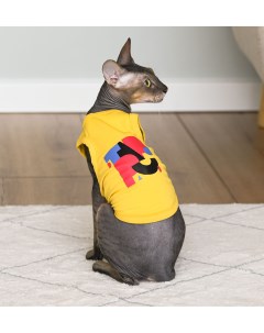 Майка для кошек и собак Тайо желтая с принтом XS Tappi одежда