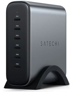 Зарядное устройство сетевое ST C200GM EU 200W USB C 6 Port PD GaN Charger EU серый космос Satechi