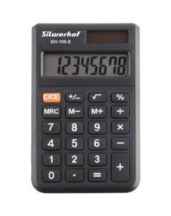 Калькулятор SH 100 8 8 разрядный черный Silwerhof