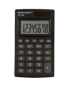 Калькулятор PK 408 BK 8 разрядный черный Brauberg