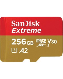 Карта памяти microSDXC UHS III Extreme 256 ГБ 190 МБ с Class 10 SDSQXAV 256G GN6MN 1 шт без адаптера Sandisk