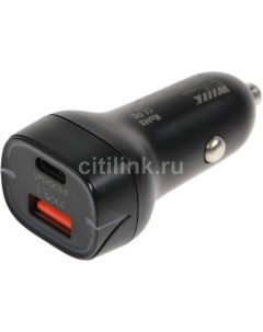 Автомобильное зарядное устройство UCC 7 2 08 USB C USB A 3A черный Wiiix