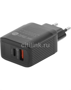 Сетевое зарядное устройство UNNK 4 2 02 QCPD B USB C USB A 20Вт 3A черный Wiiix