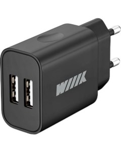 Сетевое зарядное устройство UNN 1 2 02 2xUSB 2 4A черный Wiiix
