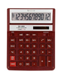 Калькулятор SDC 888X 12 разрядный красный Eleven