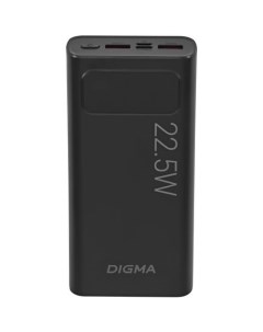 Внешний аккумулятор Power Bank DGPF20A 20000мAч черный Digma