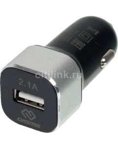 Автомобильное зарядное устройство DGCC 1U 2 1A BS USB 10 5Вт 2 1A черный Digma
