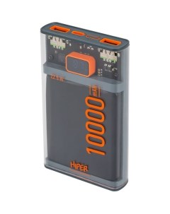 Внешний аккумулятор Power Bank CORE X Transparent 10000мAч черный Hiper